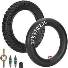 JIAYAN 12.5 x 2.75 12 1/2 x 2.75 Tyres and 12 x 2.40/2.75 Inner Tube with TR13 Noise Trunk for Razor MX350 MX400 Dirt RACTE X-Treme X-560 Scooter 47cc 49cc 2-Stroke Mini Pit Dirt Bike Dune Buggy