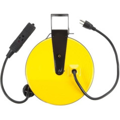 Bayco Unisex's 800182-SSI Triple-tap Extension Cord Retractable Reel, Multi-Coloured, 30-Inch