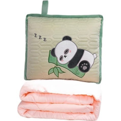 TYNXK Cushion Blanket, Latex Throw Pillow, Air Conditioning Quilt, Dual-Use Car Cushion, Blanket, Folding Blanket, 2-in-1 Office Nap Pillow Blanket, Pack of 2, Travel Blanket, Green, 43 x 43 cm