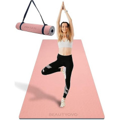 BEAUTYOVO Yoga Matte Breiter 81cm, Yogamatte Rutschfest Breit, 8mm Dicke Sportmatte Fitnessmatte Rutschfest, TPE Gymnastikmatte für Zuhause und Draußen, Trainingsmatte Groß für Yoga Pilates Workout