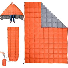ROSE FEATHER Down Camping Blanket Multipurpose Outdoor Travel Blanket Swollen Sleeping Bag Blanket Waterproof Packable Backpacking Quilt for Camping, Travel, Airplane