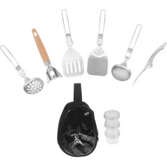 MOBUTOFU 1 Set Camping Kitchen Bag Kitchen Utensils Serving Utensils Camping Accessories Camping Cookware Grill Set Shovels Spork Stainless Steel Knife Set Oxford Fabric