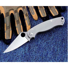 Folding Knife Premium Pocket Knife Small Made of Steel TC4 Titanium Outdoor EDC Knife Survival Tanto Multi Hunting Knife Sharp One-Handed Knife/Clip, Gift for Men
