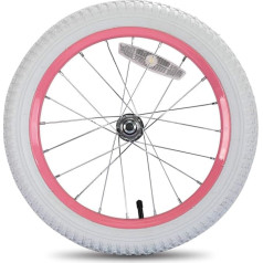 JoyStar Children's Bicycle Front Wheels Replacement with Air Rubber Tyres 12 14 16 Inches Rose White 16 Inches