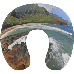 Reisekissen Nackenstütze, Memory-Schaum, U-förmiges Kissen, weich, bequem, Reise-Nackenkissen, Kauai, Hawaii, Seehore, Schlafkissen, Reisezubehör für Flugzeug, Auto, Büro
