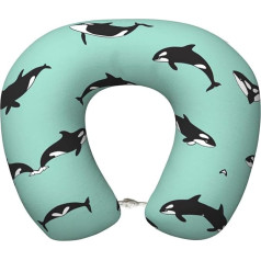 UVBDF Pacific Ocean Wal Ergonomisches Reise-Nackenkissen aus Memory-Schaum, verbessertes Flugzeug-Reisekissen für alle Schlafpositionen