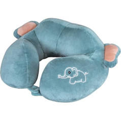 U Shaped Elastic Travel Pillow, Neck Pillow, Cartoon Kids Neck Pillow, Neck Support Pillow for Sleeping, Airplanes, Cars and Home (Gray) (Color : Blue)