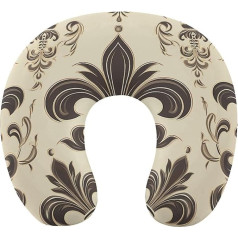 Fleur-de-Lis and Mantel Arms Knight Travel Pillow Neck Cushion Memory Foam U-shaped Pillow Soft Comfortable Travel Neck Pillow Sleep Pillow Travel Accessories for Airplane Car Office