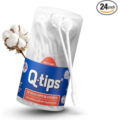 Q-tips® Care Sticks, Duo Applicators, Round Tin (24 x 30 Pieces), Cotton Buds without Plastic, Make-Up and Correction of Makeup