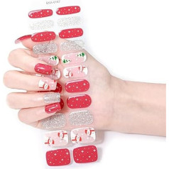 Weihnachtsstile Einfach Aufzutragende Gel Nagelfolien Vollständige Abdeckung Gel Nagelaufkleber Gelfolien Für Schnelle Maniküre Zu Hause Nagelkunst