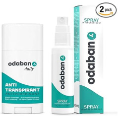 ODABAN Antiperspirant Set | Deodorant Stick Plus Spray | Anti Sweat | Sweat Stop Medium | Against Strong Sweating | With Aluminium for Hands Head Armpit Sweat