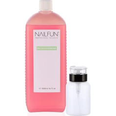 NAILFUN Nail Polish Remover 1 Litre Acetone-Free + Pump Bottle