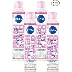 NIVEA Dry Shampoo Fresh & Mild (200 ml), Extra Mild Dry Shampoo Spray for Medium Hair Tones with Pleasant Fragrance, Dry Hair Shampoo for Instant Freshness (Pack of 4)