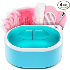 YAOBLUESEA Paraffin Bath for Hands and Feet, Professional Fast Heating Wax Warmer 265 W 2000 ml with 4 x 200 g Paraffin Wax and Accessories, Blue/White