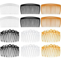 Pack of 12 Hair Combs Slides, Plastic French Twist Decorative Hair Comb Hair Accessories for Women Girls, 11 and 23 Teeth