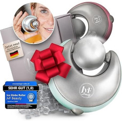 JvF Beauty Ice Roller Face Firming - Facial Ice Roller for Radiant Fresh Skin | Skin Eye Roller for Dark Circles Puffiness Tear Bags | Ice Face Roller Made of Stainless Steel | Blue