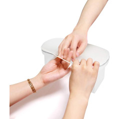 Manicure Cushion Hand Rest, Nail Design Faux Leather Manicure Table Manicure Hand Cushion Nail Art Hand Rest Arm Rest Nail Care Pad for Nail Technicians Beginners Salon Home Use (White)