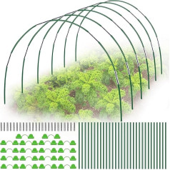 LYLIDIA 30 Pieces Polytunnel Plant Tunnel Arches for Raised Bed Fibreglass Poles Support Tyres Greenhouse Arch Cold Frame Attachment Tent Poles Fibreglass Greenhouse Raised Bed Kit Accessories & 18