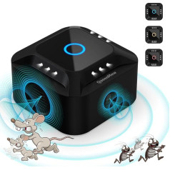 Ultrasonic Mouse and Rats 360°, Device Ultrasonic Mouse with Strobe Lights and PIR, Ultrasonic Mouse Repellent Mice for Rodents, Mice, Squirrels, Spiders, Roach