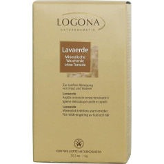 LOGONA Naturkosmetik Lavaerde Powder, Ghassoul, Clay for Hair and Body Care, Vegan, No Surfactants, 1000 g