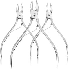 3 Packs Cuticle Cutter Professional Cuticle Cutter Stainless Steel Cuticle Nipper with Double Spring Cuticle Clippers Pedicure Manicure Tools for Fingernails and Toenails
