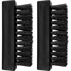 GLADFRESIT 2 Stück Handnagelbürsten, Kunststoff-Fingernagelreinigungsbürsten, Nylon-steife Borsten, Nagelscheuerbürste (schwarz)