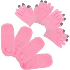 WRITWAA Touch Screen Gloves Made of Feather Yarn Moisture Gloves Care Gloves Touchscreen Gloves Gel Gloves for Treatment of Dry Hands Pink