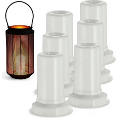 MIJOMA SMD LED Flame Light with Timer - Flickering Candle Light Effect, Plastic, 9 x 7.5 cm, Battery Operated, Ideal for Lanterns, Tea Lights and Candle Jars (6)