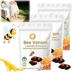 Lukmlca Bee Venom Lymphatic Drainage Foot Bath Beads, Lukmlca Bee Venom Foot Bath, Lukmlca Bee Venom Lymphatic Foot Ointment, Lukmlca Bee Venom Beads (Pack of 3)