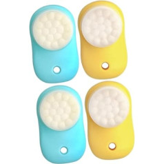 FRCOLOR 4 Stück Doppelseitige Gesichtsreinigungsbürste Gesichtswäscher Gesichtsbürstenreiniger Massagegerät handmassage hand massage Gesichtswaschbürste manuelle Gesichtsbürste Kieselgel