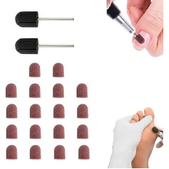 LIANCHEN Pack of 10 Grinding Head Manicure Pedicure Tool Portable Nail Art Grinding Head Grinding Cap Rod Compatible with Most Located Milling Machines (13 x 19 mm)