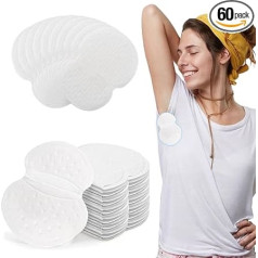 Ruizaua Achsel-Schweißpads [60 Packungen] Achsel-Schweißpads aus reiner Baumwolle, Einweg-Schweißpads für Damen und Herren, bequem, geschmacksneutral