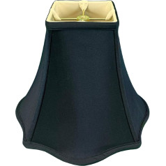 Royal Designs, Inc. BSO-702-10BLK/GL lamp shade Fancy Square Bell lampshade, Black