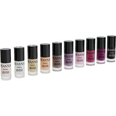 Hasna Paris Halal Nail Polish - LUXE Collection - Eco Responsibility - Shine and Long Hold - Easy to Apply - 10 x 6 ml (DUBAÏ)