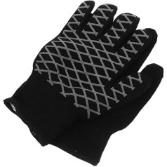 LALADEFIEE 2st Friseurhandschuhe Silikonhandschuhe Zum Kochen Backhandschuhe Grillhandschuhe Für Den Außengrill Hitzehandschuhe Zum Kochen Bbq-grillhandschuhe Hitze Handschuhe Black Baumwolle