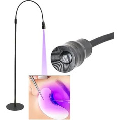 UV Eyelash Light for Eyelash Extensions, UV Lamp with Foot Pedal, UV Gel Curing LED, Adjustable Gooseneck Eyelash Lamp for Eyelash Artists, Nail Tech Makeup Studios (5W)