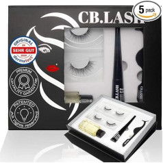 CB Lash Luxury Collection 2 Pairs of Premium Magnetic Eyelashes and Waterproof Magnetic Eyeliner with Cleanser & Tweezers, Natural Look