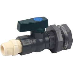 Sinolofty Water butt water butt 3/4 inch, PVC water butt valves with bulkhead screw connection and hose adapter for aquariums, pools, garden barrels