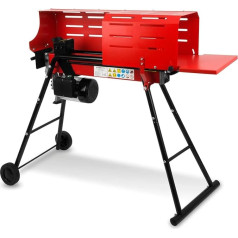 EBERTH Log Splitter Firewood Splitter Hydraulic Splitter Electric 2200 W with Base 7t Splitting Force and Cage, Max. up to 52 cm Wood Length and 25 cm Diameter, Transport Wheels, 230 V, Lying Down