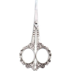 AKOAK 1 Pack Manicure Tools Vintage Plum Style Scissors European Elegant Simple Style Scissors Multifunctional Stainless Steel Nail Scissors (Silver)