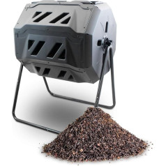 BITUXX Drum Composter Composter Garden Waste Leaves Garden 160 L