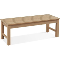 EFURDEN Outdoor Bench, 3 Person Outdoor Dining Bench, Backless Garden Bench Made of Polywood, All Weather Bench, Suitable for Patio and Garden, Black