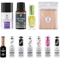 Victoria Vynn Pure Creamy Hybrid Manicure Set - Victoria Vynn Baza Pure Creamy Hybrid Base 8 ml, Victoria Vynn Top Pure Creamy Hybrid Top 8 ml, Victoria Vynn Top Gel Polish Mega Top 8 ml and much more