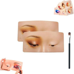 HAJKSDS The Perfect Aid to Practicing Makeup, Makeup Practice Board, Makeup Practice Face, Silicone Bionic Skin Makeup Practice Lash View Eyelids for Lash Practice Face Eyes Makeup Mannequin, 2 Pieces