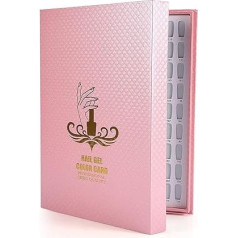 Gel Polish Nail Display Card, 216 Colours, Professional Nail Art Colour Card for Salon Gel Nail Polish Sample with Tools (Pink)