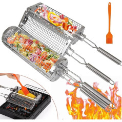 Barbecue Baskets BBQ Accessories Tools Set Stainless Steel Rolling Grilling Net
