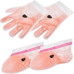 Minkissy 2 Pairs of Wax Bath Gloves Booties Paraffin Wax Bath Liner Paraffin Wax Mitt Paraffin Wax Bath Liner Moisture Accessories Orange