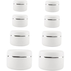 Beatifufu Cream Box Cream Bottle Empty Lotion Containers Small Makeup 6oz Plastic Jars with Lids Cream Jars Plastic Containers Portable Cream Boxes White Sample Round 8pcs