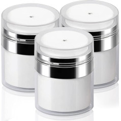 Airless Pump Vessel - 28ml Air Pump Container, 30ml Empty Cream Bottom Packaging, Vacuum Bottle Dispenser for Lotion, Moisturizer, Creams - Pack of 3