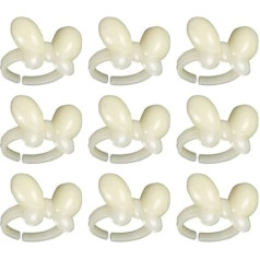 FRCOLOR 50 Pieces Display Ring Manicure Art Practice Tool Clear Jel Ring for Colour Display Ring Display Stand Manicure Practice Rack Butterfly Manicure Lace Women Rings Nail White Miss